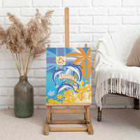 Anguilla 3 Dolphins Canvas Wall Art Summer Stylized