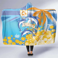 Anguilla 3 Dolphins Hooded Blanket Summer Stylized
