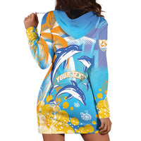 Personalised Anguilla 3 Dolphins Hoodie Dress Summer Stylized
