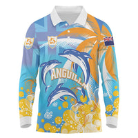 Personalised Anguilla 3 Dolphins Long Sleeve Polo Shirt Summer Stylized