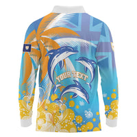 Personalised Anguilla 3 Dolphins Long Sleeve Polo Shirt Summer Stylized