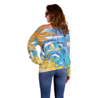 Personalised Anguilla 3 Dolphins Off Shoulder Sweater Summer Stylized