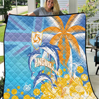 Anguilla 3 Dolphins Quilt Summer Stylized