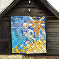 Anguilla 3 Dolphins Quilt Summer Stylized