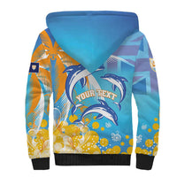Personalised Anguilla 3 Dolphins Sherpa Hoodie Summer Stylized