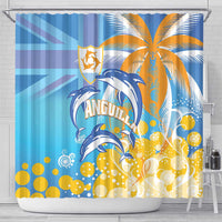 Anguilla 3 Dolphins Shower Curtain Summer Stylized