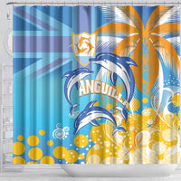 Anguilla 3 Dolphins Shower Curtain Summer Stylized