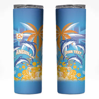 Personalised Anguilla 3 Dolphins Skinny Tumbler Summer Stylized