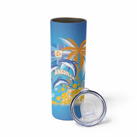 Personalised Anguilla 3 Dolphins Skinny Tumbler Summer Stylized