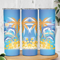 Personalised Anguilla 3 Dolphins Skinny Tumbler Summer Stylized