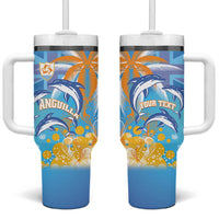 Personalised Anguilla 3 Dolphins Tumbler With Handle Summer Stylized
