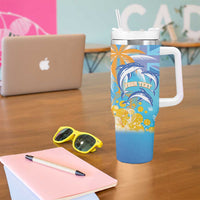 Personalised Anguilla 3 Dolphins Tumbler With Handle Summer Stylized