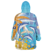 Personalised Anguilla 3 Dolphins Wearable Blanket Hoodie Summer Stylized