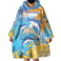 Personalised Anguilla 3 Dolphins Wearable Blanket Hoodie Summer Stylized