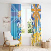 Anguilla 3 Dolphins Window Curtain Summer Stylized