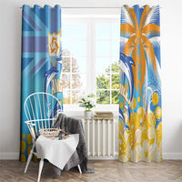 Anguilla 3 Dolphins Window Curtain Summer Stylized
