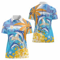 Personalised Anguilla 3 Dolphins Women Polo Shirt Summer Stylized