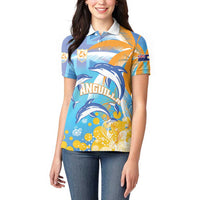 Personalised Anguilla 3 Dolphins Women Polo Shirt Summer Stylized