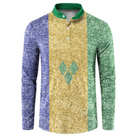 Saint Vincent and the Grenadines Vincy Mas Button Sweatshirt SVG Glitter Color Style - Wonder Print Shop