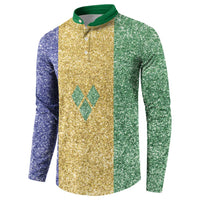 Saint Vincent and the Grenadines Vincy Mas Button Sweatshirt SVG Glitter Color Style - Wonder Print Shop