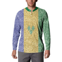 Saint Vincent and the Grenadines Vincy Mas Button Sweatshirt SVG Glitter Color Style - Wonder Print Shop