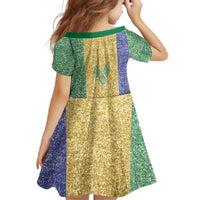 Saint Vincent and the Grenadines Vincy Mas Family Matching Off Shoulder Maxi Dress and Hawaiian Shirt SVG Glitter Color Style - Wonder Print Shop