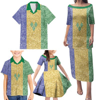 Saint Vincent and the Grenadines Vincy Mas Family Matching Puletasi and Hawaiian Shirt SVG Glitter Color Style - Wonder Print Shop