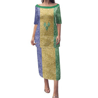 Saint Vincent and the Grenadines Vincy Mas Family Matching Puletasi and Hawaiian Shirt SVG Glitter Color Style - Wonder Print Shop