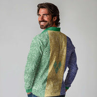 Saint Vincent and the Grenadines Vincy Mas Long Sleeve Polo Shirt SVG Glitter Color Style - Wonder Print Shop