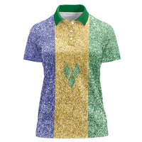 Saint Vincent and the Grenadines Vincy Mas Women Polo Shirt SVG Glitter Color Style - Wonder Print Shop