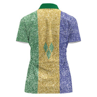 Saint Vincent and the Grenadines Vincy Mas Women Polo Shirt SVG Glitter Color Style - Wonder Print Shop