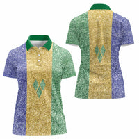 Saint Vincent and the Grenadines Vincy Mas Women Polo Shirt SVG Glitter Color Style - Wonder Print Shop