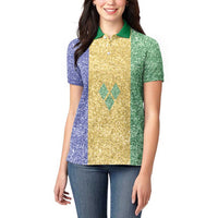 Saint Vincent and the Grenadines Vincy Mas Women Polo Shirt SVG Glitter Color Style - Wonder Print Shop