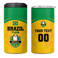 Custom Rugby Brazil 4 in 1 Can Cooler Tumbler Tupis Go Champions - Wonder Print Shop