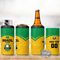 Custom Rugby Brazil 4 in 1 Can Cooler Tumbler Tupis Go Champions - Wonder Print Shop