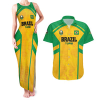 Custom Rugby Brazil Couples Matching Tank Maxi Dress and Hawaiian Shirt Tupis Go Champions - Wonder Print Shop