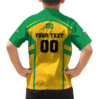 Custom Rugby Brazil Family Matching Long Sleeve Bodycon Dress and Hawaiian Shirt Tupis Go Champions - Wonder Print Shop