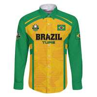 Custom Rugby Brazil Family Matching Long Sleeve Bodycon Dress and Hawaiian Shirt Tupis Go Champions - Wonder Print Shop