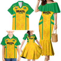 Custom Rugby Brazil Family Matching Mermaid Dress and Hawaiian Shirt Tupis Go Champions - Wonder Print Shop
