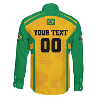 Custom Rugby Brazil Family Matching Off Shoulder Maxi Dress and Hawaiian Shirt Tupis Go Champions - Wonder Print Shop