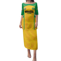 Custom Rugby Brazil Family Matching Puletasi and Hawaiian Shirt Tupis Go Champions - Wonder Print Shop