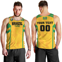 Custom Rugby Brazil Men Tank Top Tupis Go Champions - Wonder Print Shop