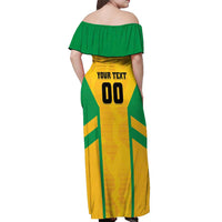 Custom Rugby Brazil Off Shoulder Maxi Dress Tupis Go Champions - Wonder Print Shop
