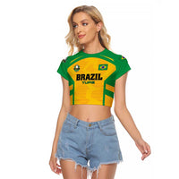 Custom Rugby Brazil Raglan Cropped T Shirt Tupis Go Champions - Wonder Print Shop