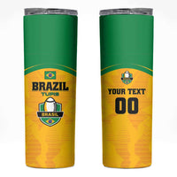 Custom Rugby Brazil Skinny Tumbler Tupis Go Champions - Wonder Print Shop