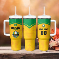 Custom Rugby Brazil Tumbler With Handle Tupis Go Champions - Wonder Print Shop