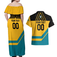 Custom Football The Bahamas Couples Matching Off Shoulder Maxi Dress and Hawaiian Shirt Go Bahamian Slayers - Wonder Print Shop