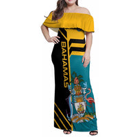 Custom Football The Bahamas Family Matching Off Shoulder Maxi Dress and Hawaiian Shirt Go Bahamian Slayers - Wonder Print Shop