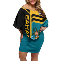 Custom Football The Bahamas Family Matching Off Shoulder Short Dress and Hawaiian Shirt Go Bahamian Slayers - Wonder Print Shop