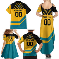 Custom Football The Bahamas Family Matching Summer Maxi Dress and Hawaiian Shirt Go Bahamian Slayers - Wonder Print Shop